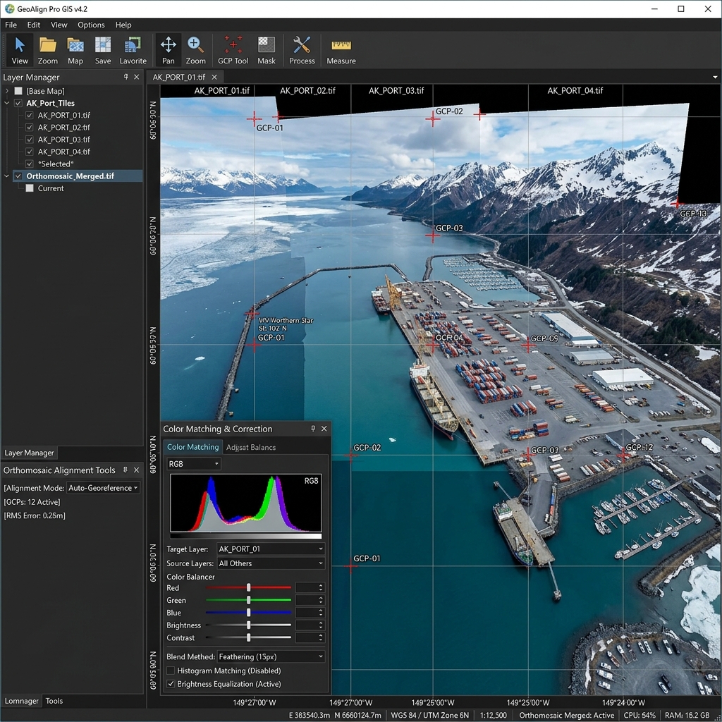 Orthomosaic deliverable for a rugged Alaskan quarry
